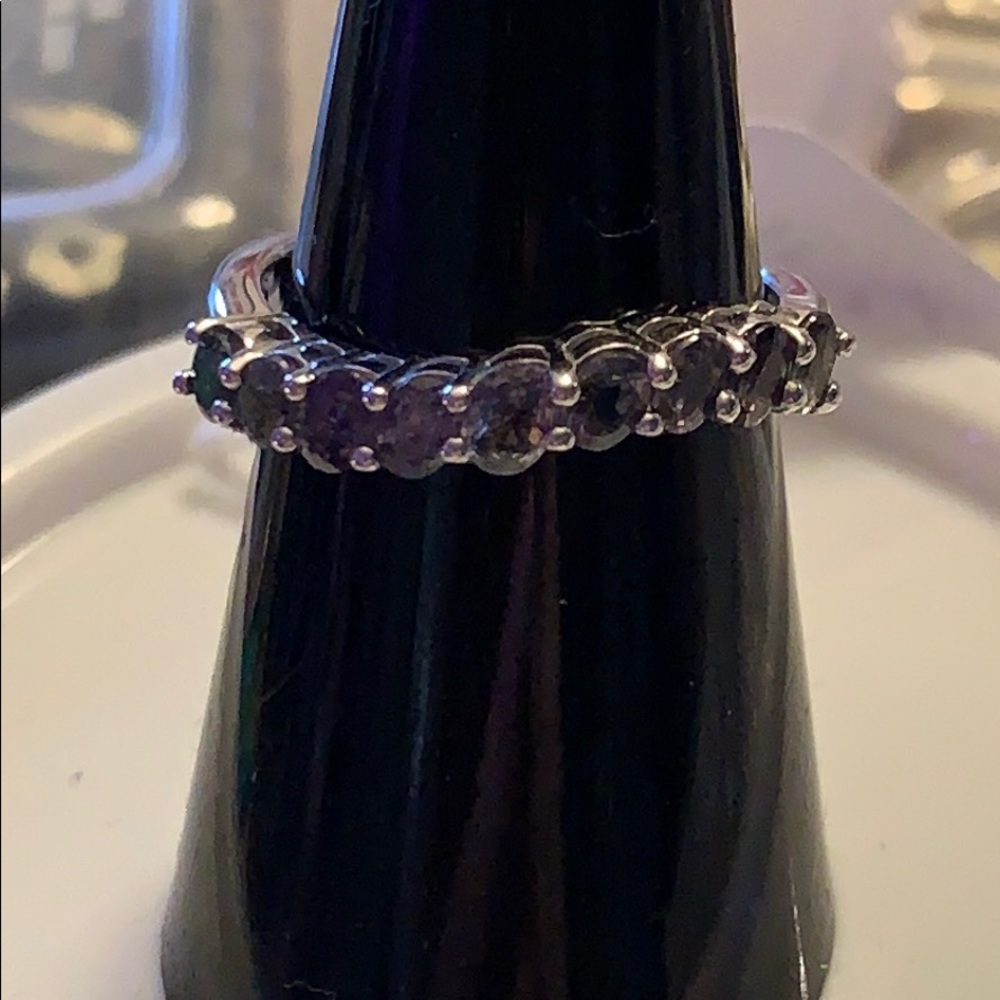 Natural Tanzanian champagne garnet wave ring .925.